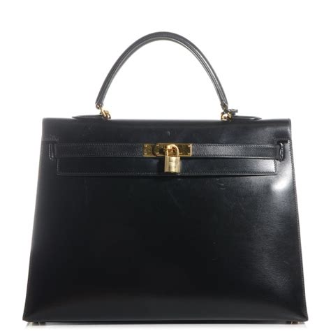 HERMES Box Kelly Sellier 35 Black 78545 